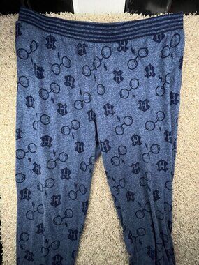 Harry Potter Sleep Lounge Pajama Pants Blue 2XL Soft Stretch Wizarding World